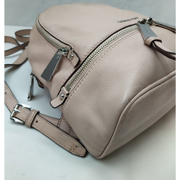 Michael Kors Rhea Beige Pink Pebbled Leather Zipper Pockets Backpack main image 6